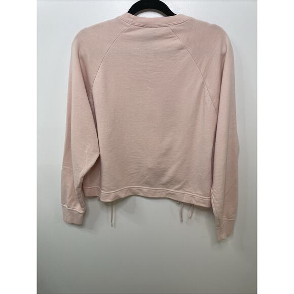 Nike Cropped Sweatshirt Crew Neck Lace Up Pink Size S Workout Gym Athleisure‎ - Picture 8 of 12